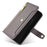 For Sony Xperia 5 V Case Wallet Stand Textured Leather Phone Cover with 2 Straps - Grey - 5
