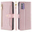 For Nokia G42 Case Zipper Wallet Leather Shockproof Phone Cover with Long and Short Strap - Pink - 1