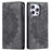 For iPhone 14 Pro Case Imprinted Mandala Flower Leather Cover with Wallet - Grey - 1
