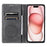 For iPhone 14 Pro Case Imprinted Mandala Flower Leather Cover with Wallet - Grey - 2