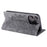 For iPhone 14 Pro Case Imprinted Mandala Flower Leather Cover with Wallet - Grey - 4
