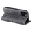 For iPhone 14 Case PU Leather Imprinted Mandala Flower Wallet Phone Cover - Grey - 4