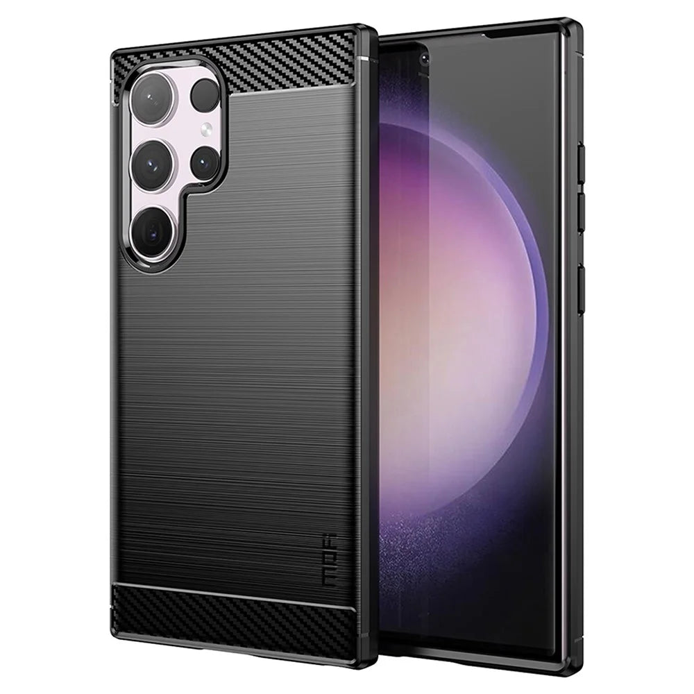 MOFI JK TPU Series-1 For Samsung Galaxy S24 Ultra TPU Case Brushed Phone Cover - Black - 1