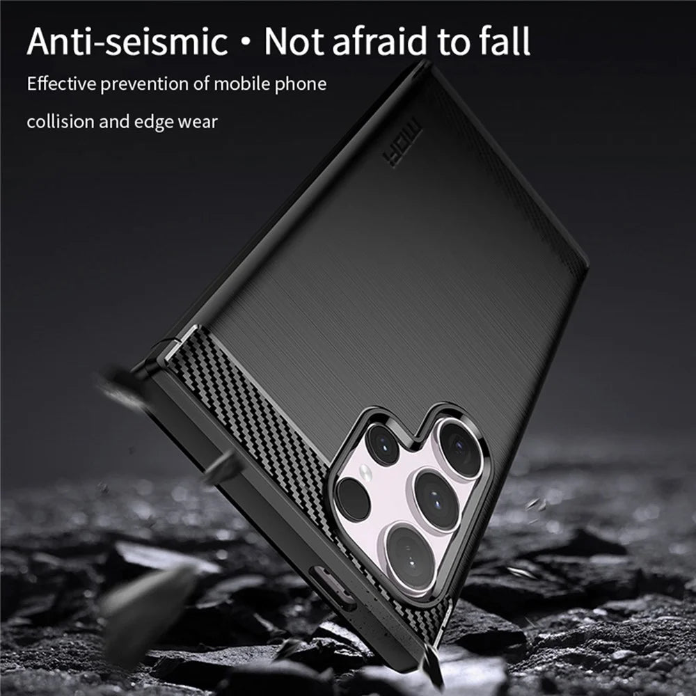 MOFI JK TPU Series-1 For Samsung Galaxy S24 Ultra TPU Case Brushed Phone Cover - Black - 5