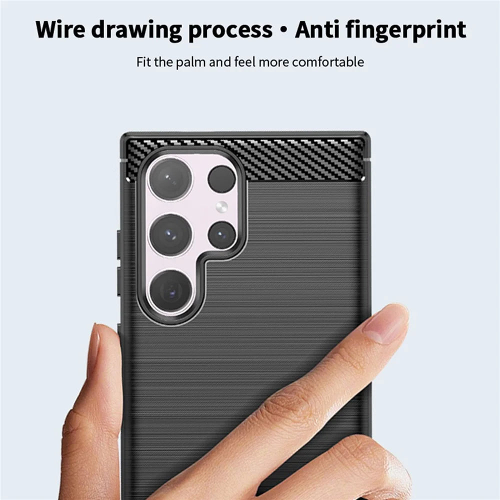MOFI JK TPU Series-1 For Samsung Galaxy S24 Ultra TPU Case Brushed Phone Cover - Black - 7