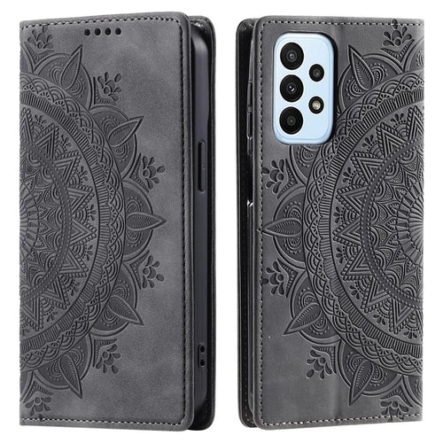 For Samsung Galaxy A53 5G Case Magnetic Auto Closing Leather Stand Cover - Grey - 1