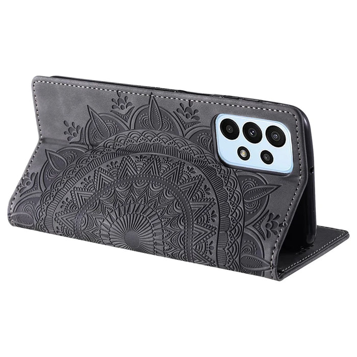 For Samsung Galaxy A53 5G Case Magnetic Auto Closing Leather Stand Cover - Grey - 3