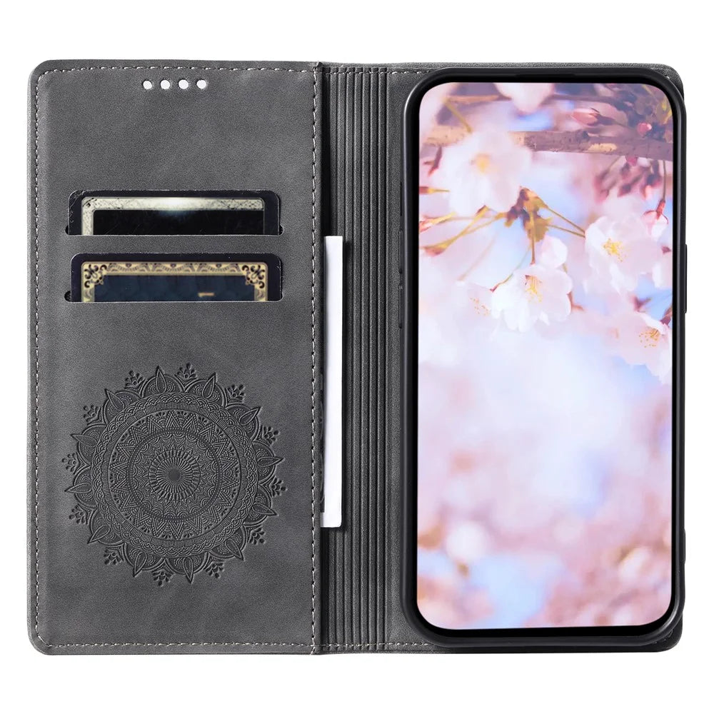 For Samsung Galaxy A33 5G Case Magnetic Auto Closing Wallet Phone Cover - Grey - 2
