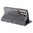 For Samsung Galaxy S22+ 5G Case Imprinted Mandala Flower Leather Cover with Wallet - Grey - 4
