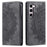 For Samsung Galaxy S23 Case Leather Imprinted Mandala Flower Phone Protector - Grey - 1