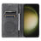 For Samsung Galaxy S23 Case Leather Imprinted Mandala Flower Phone Protector - Grey - 2