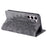 For Samsung Galaxy S23 Case Leather Imprinted Mandala Flower Phone Protector - Grey - 4