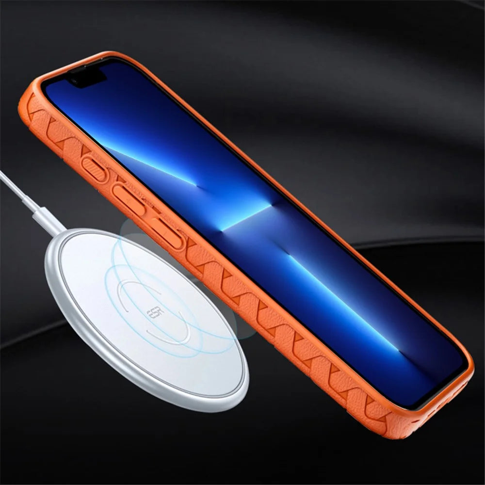 For iPhone 13 Pro Max 6.7 inch TPU Case 3D Textured Surface Anti-drop Phone Cover - Orange - 4