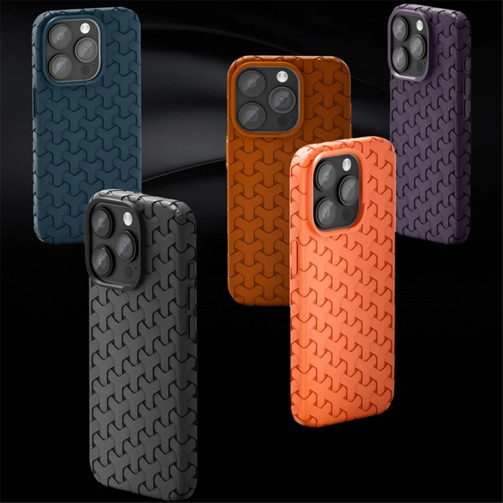 For iPhone 13 Pro Max 6.7 inch TPU Case 3D Textured Surface Anti-drop Phone Cover - Orange - 6