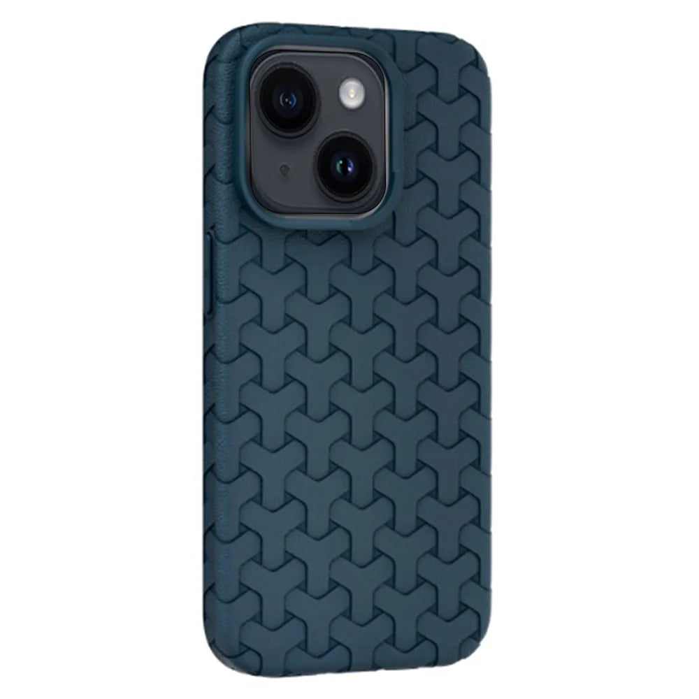 For iPhone 13 6.1 inch Case Flexible TPU 3D Textured Surface Mobile Phone Cover - Blue - 1