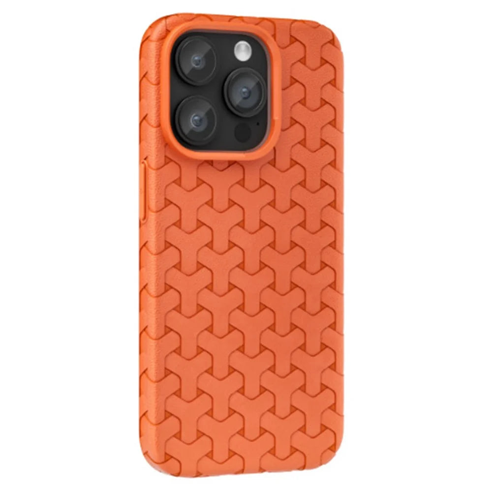 For iPhone 14 Pro Max Case 3D Dog Teeth Texture Soft TPU Phone Back Cover - Orange - 1