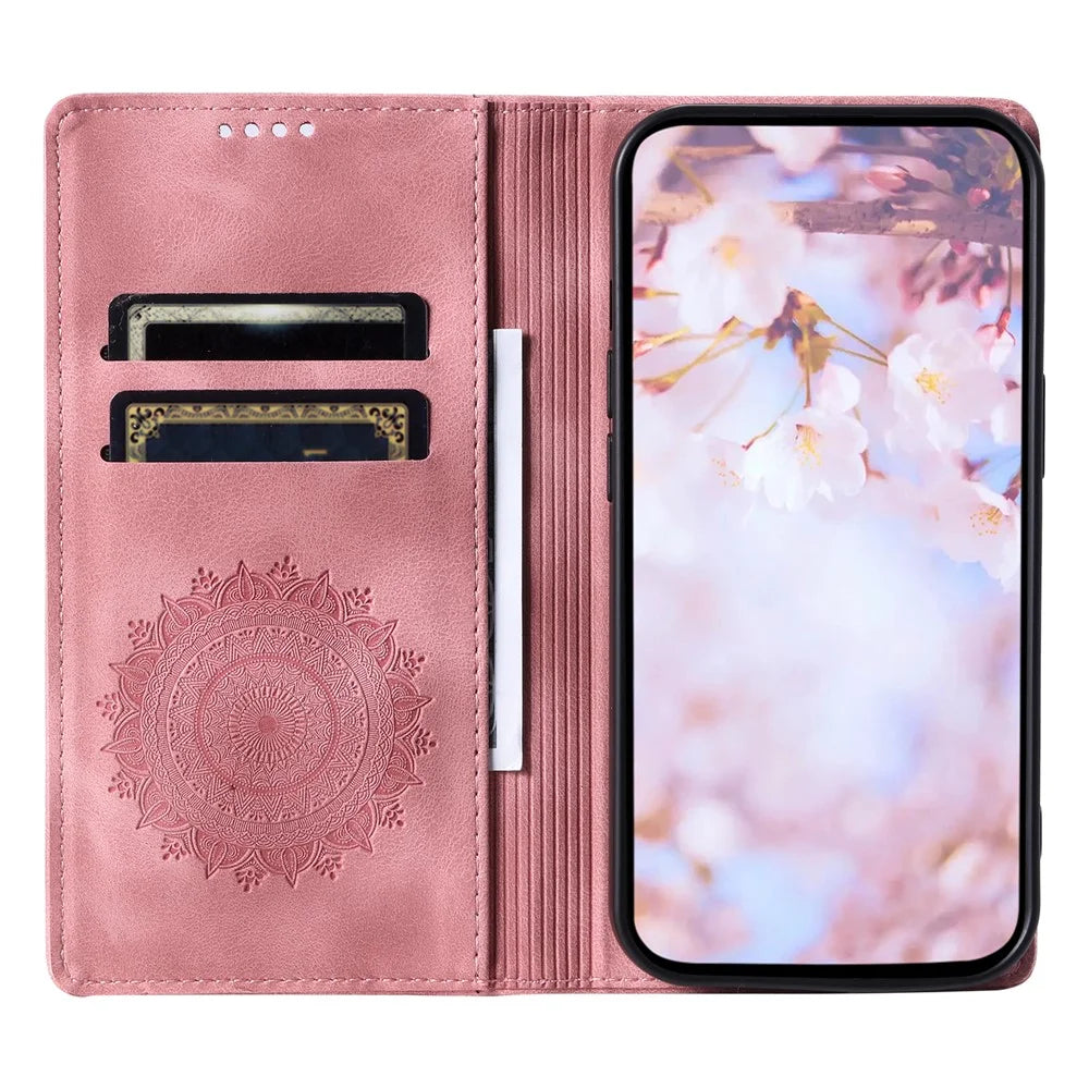 For Samsung Galaxy A54 5G Case Magnetic Auto Closing Wallet Stand Leather Phone Cover - Rose Gold - 2