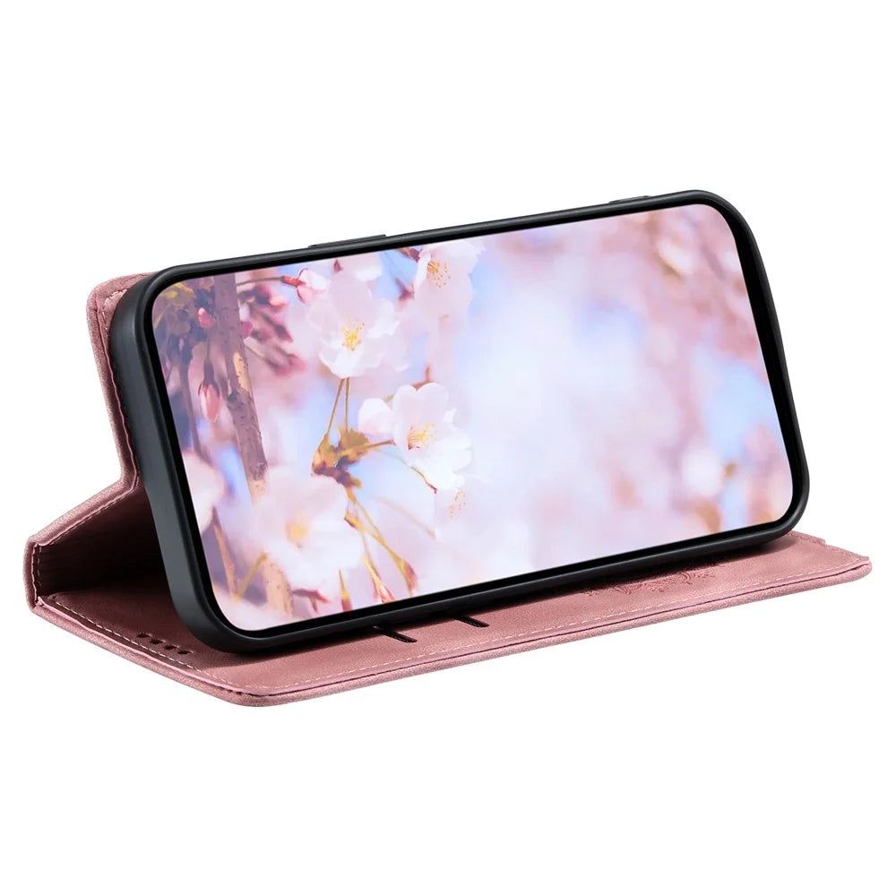 For Samsung Galaxy A54 5G Case Magnetic Auto Closing Wallet Stand Leather Phone Cover - Rose Gold - 3