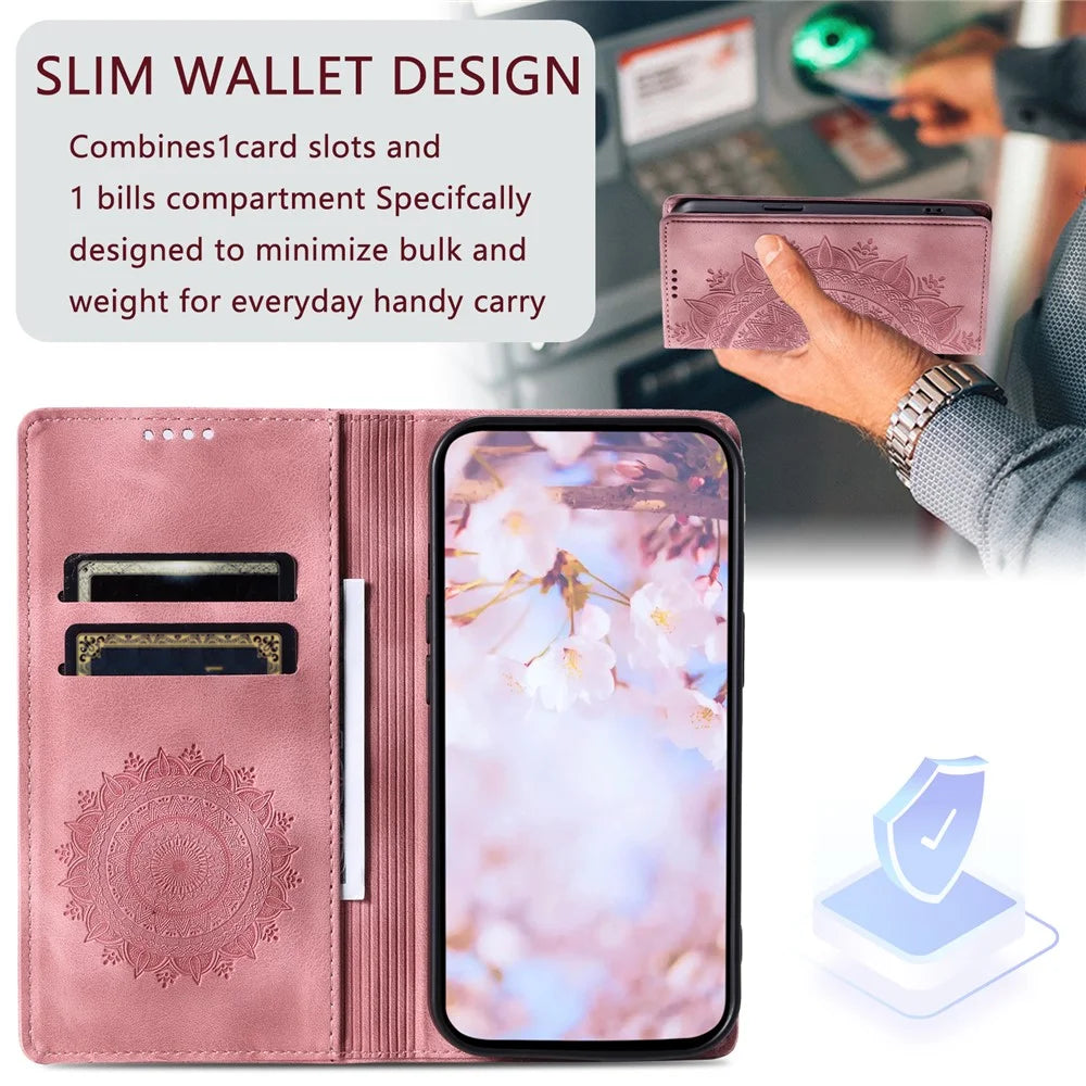 For Samsung Galaxy A54 5G Case Magnetic Auto Closing Wallet Stand Leather Phone Cover - Rose Gold - 6