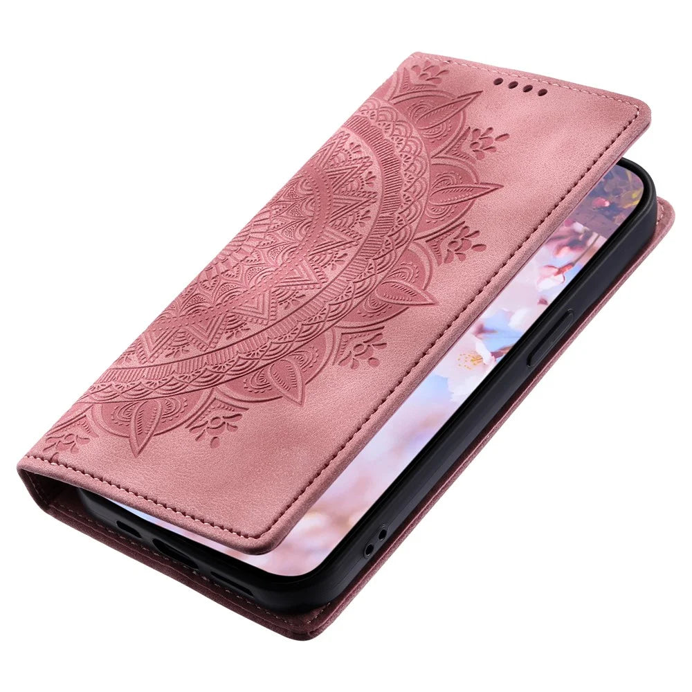 For Samsung Galaxy A54 5G Case Magnetic Auto Closing Wallet Stand Leather Phone Cover - Rose Gold - 7
