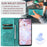 For Samsung Galaxy A15 4G Case Imprinted Mandala Flower Magnetic Phone Leather Cover - Mint Green - 6