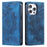 For iPhone 15 Pro Max Case Stand Phone Cover PU Leather Magnetic Imprinted Shell - Blue - 1