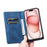 For iPhone 15 Pro Max Case Stand Phone Cover PU Leather Magnetic Imprinted Shell - Blue - 5