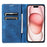 For iPhone 15 Plus Cell Phone Case PU Leather Wallet Magnetic Stand Phone Cover - Blue - 2