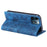 PU Leather Phone Shell for iPhone 12 Pro Case Magnetic Imprinted Stand Phone Cover - Blue - 4