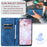 PU Leather Phone Shell for iPhone 12 Pro Case Magnetic Imprinted Stand Phone Cover - Blue - 6