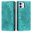 For iPhone 11 Case Anti-Scratch Wallet PU Leather Magnetic Imprinted Stand Phone Cover - Mint Green - 1