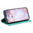 For iPhone 11 Case Anti-Scratch Wallet PU Leather Magnetic Imprinted Stand Phone Cover - Mint Green - 3