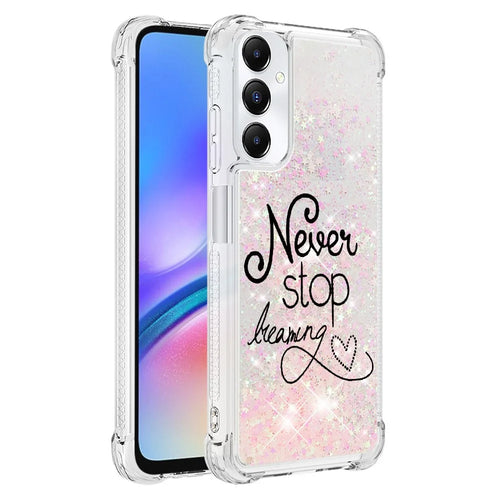 For Samsung Galaxy A05s 4G TPU Case with Quicksand and Pattern Printed - Never Stop Dreaming - 1