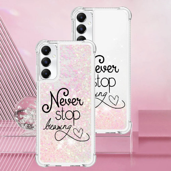 For Samsung Galaxy A05s 4G TPU Case with Quicksand and Pattern Printed - Never Stop Dreaming - 7
