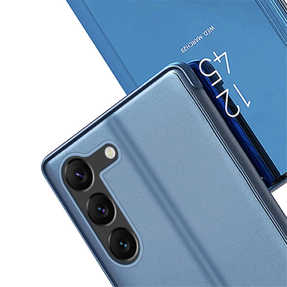 For Samsung Galaxy S24+ Flip Leather Cover with Stand Full Body Protective Phone Case - Blue - 4