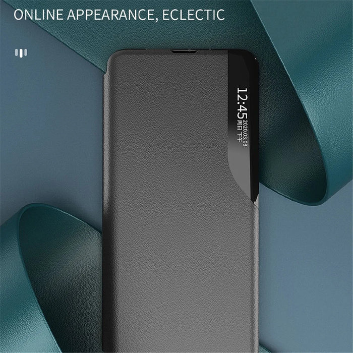 For Samsung Galaxy S24+ Case View Window PU Leather Stand Cover - Black - 4