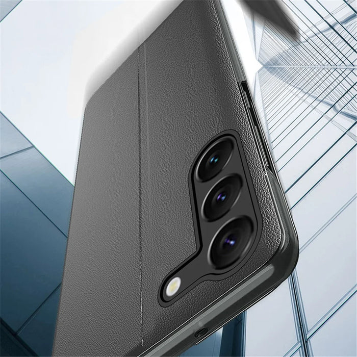 For Samsung Galaxy S24+ Case View Window PU Leather Stand Cover - Black - 7