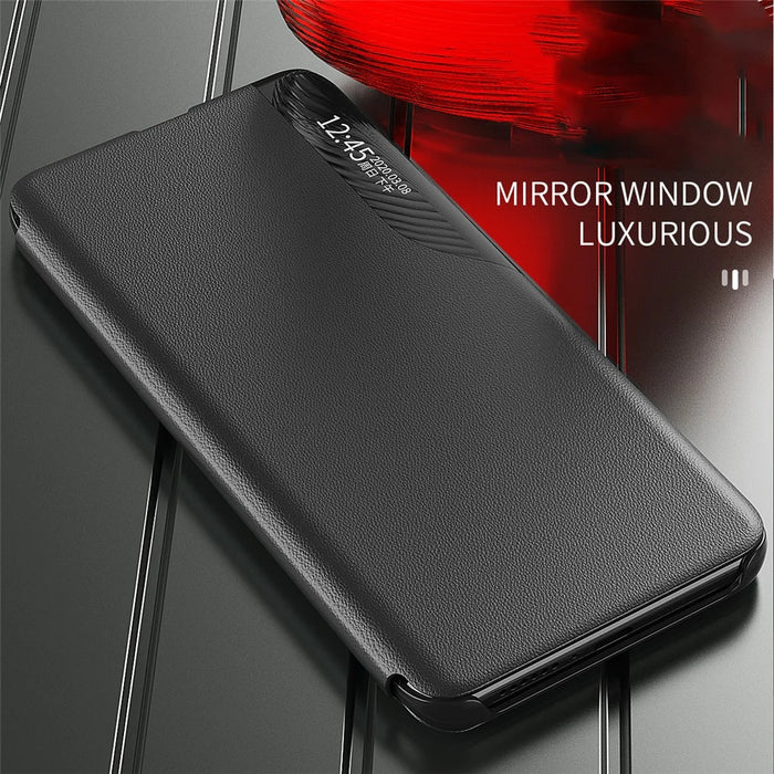 For Samsung Galaxy S24 Ultra Case View Window PU Leather Stand Cover - Black - 2