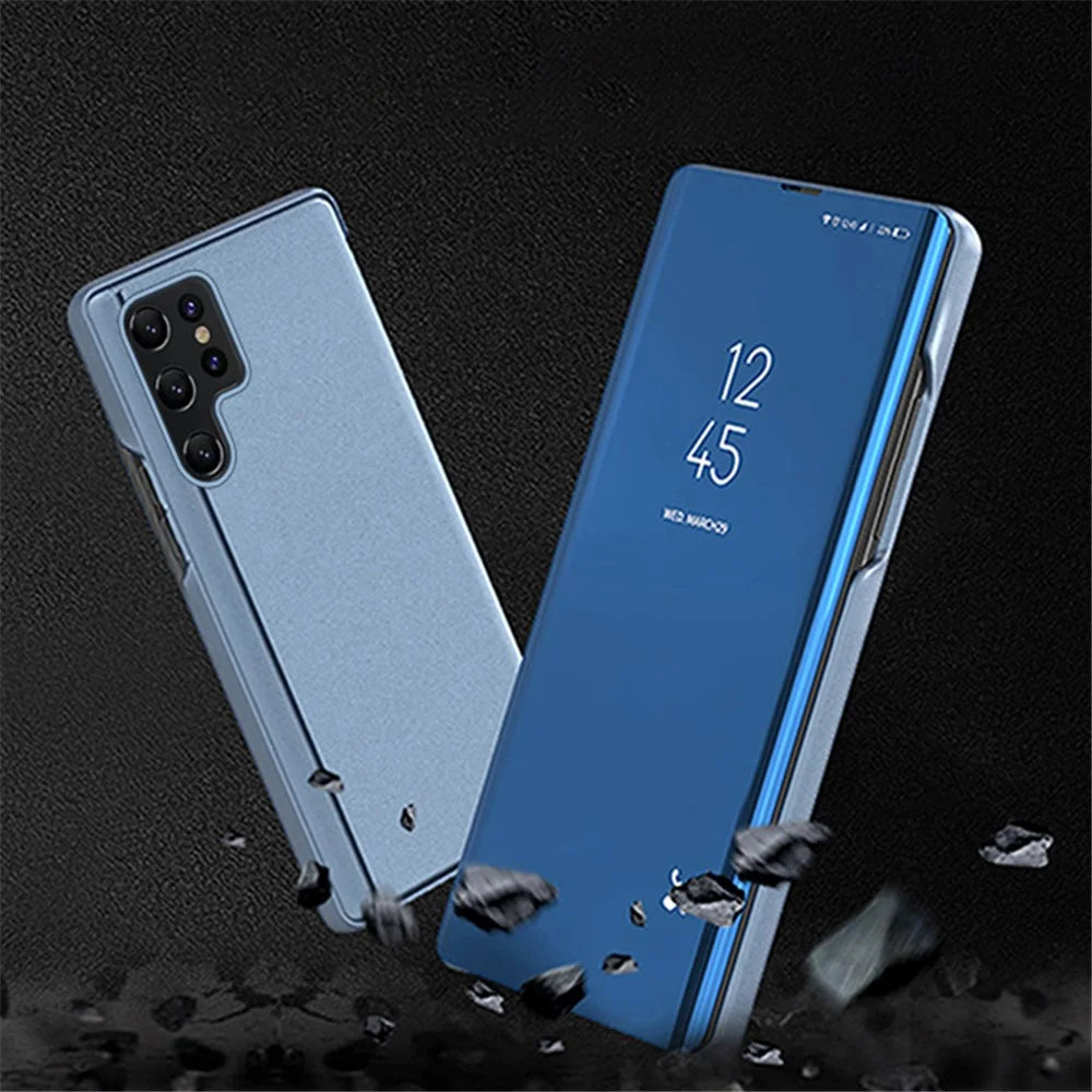 For Samsung Galaxy S24 Ultra Flip Leather Cover with Stand Full Body Protective Phone Case - Blue - 3
