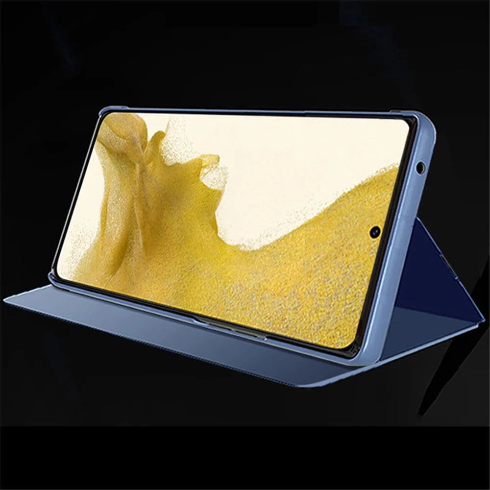 For Samsung Galaxy S24 Flip Leather Cover with Stand Full Body Protective Phone Case - Gold - 2