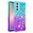 For Samsung Galaxy A15 5G TPU Case Gradient Quicksand Phone Back Cover - Sky Blue+Purple - 1
