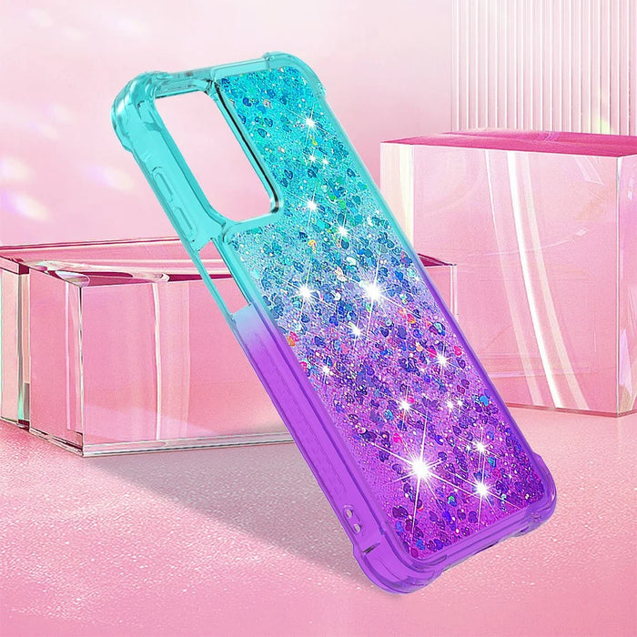 For Samsung Galaxy A15 5G TPU Case Gradient Quicksand Phone Back Cover - Sky Blue+Purple - 7