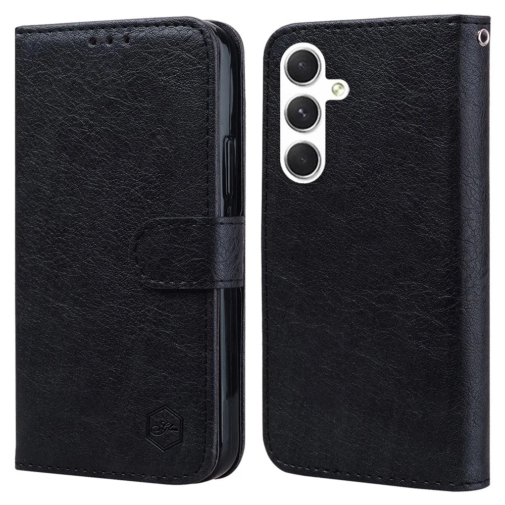 For Samsung Galaxy S24+ Case PU Leather Anti-drop Wallet Cover - Black - 1