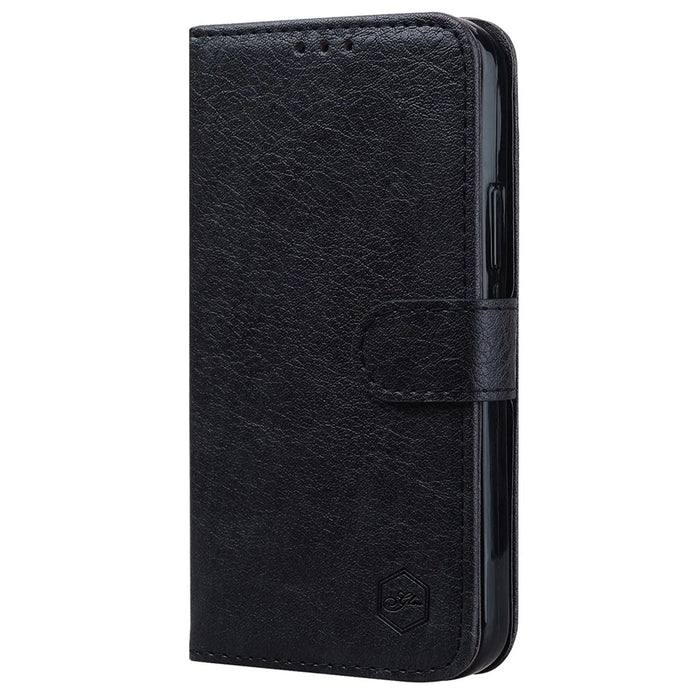 For Samsung Galaxy S24 Ultra Case Solid Color Leather Phone Stand Cover - Black - 7