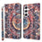 For Samsung Galaxy S24 Leather Case 3D Pattern Printing Phone Stand Cover - Color Mandala - 1