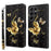 For Samsung Galaxy S24 Ultra Case 3D Pattern Printing Leather Wallet Cover - Golden Butterfly - 1