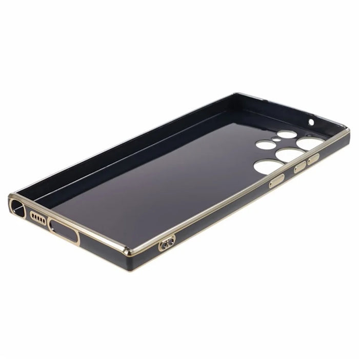 For Samsung Galaxy S24 Ultra Case TPU Glossy 6D Electroplating Phone Back Cover - Black - 6