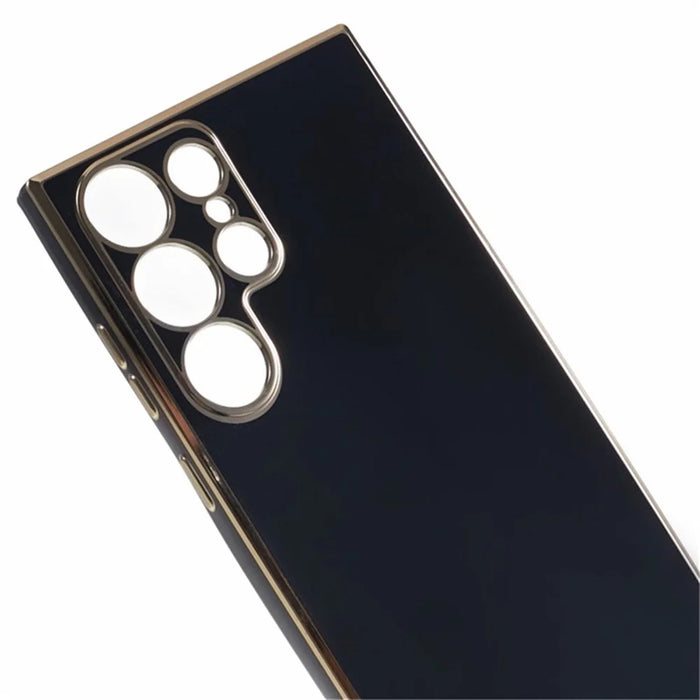 For Samsung Galaxy S24 Ultra Case TPU Glossy 6D Electroplating Phone Back Cover - Black - 7