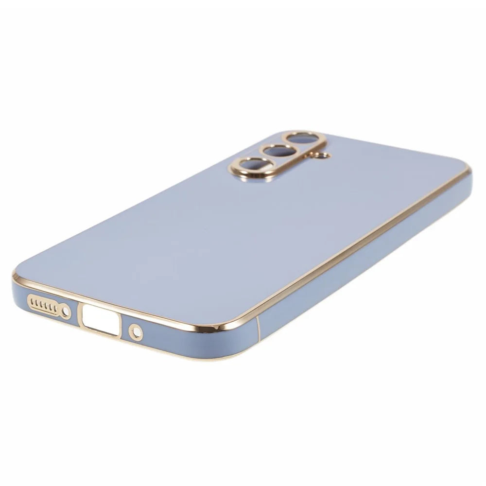 For Samsung Galaxy S24+ Case Electroplating Anti-scratch Soft TPU Phone Back Shell - Blue - 4