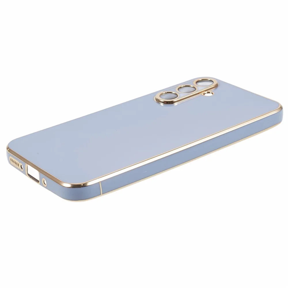 For Samsung Galaxy S24+ Case Electroplating Anti-scratch Soft TPU Phone Back Shell - Blue - 7